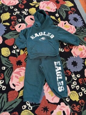 Toddler Eagles Hoodie & Sweatpants Set in Deep Teal